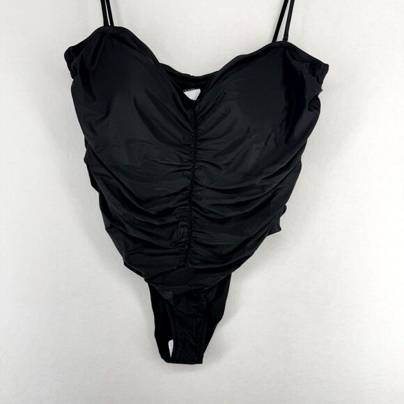 J.‎ Crew Black Swimsuit Ruched Sweetheart One-piece Womens Size 24 NEW - Picture 4 of 10
